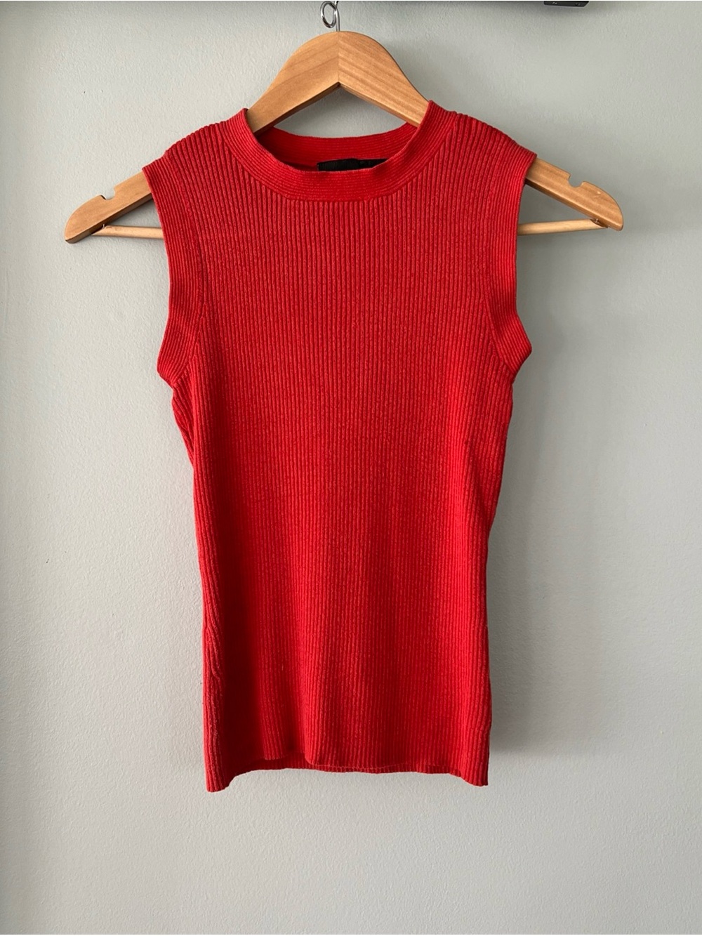 VTG Y2K Mossimo Women’s S Red Silk Cotton Blend Sleeveless Ribbed Knit Top Rare